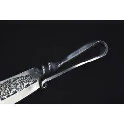 9.3 inch chopping knife - kitchen - hunting - wood cutter - handmade forged steel - tiger designSteel