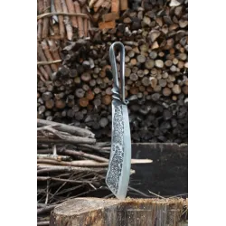 9.3 inch chopping knife - kitchen - hunting - wood cutter - handmade forged steel - tiger designSteel