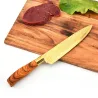 Professionelle vergoldete Küchenmesser - Sparschäler - Edelstahl - Holzgriff - 6-teiliges Set