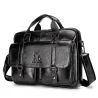 Business-Schultertasche - echtes Leder - großes Fassungsvermögen