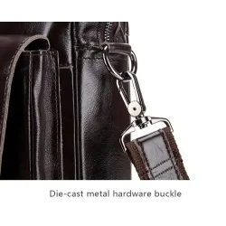 Business-Schultertasche - echtes Leder - großes Fassungsvermögen