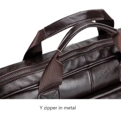 Business-Schultertasche - echtes Leder - großes Fassungsvermögen