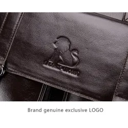 Business-Schultertasche - echtes Leder - großes Fassungsvermögen