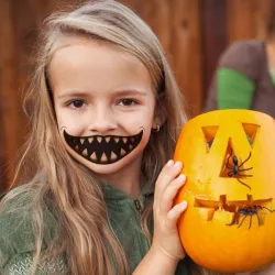 Temporäres Halloween-Tattoo - wasserfester Aufkleber - Clown-Mund - 12 Stück