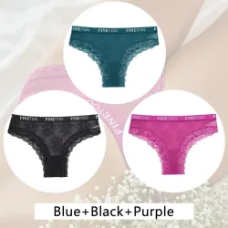 Sexy lace panties - low waist - letter printed - 3 piecesLingerie