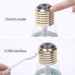 Luftbefeuchter in Kolbenform - Ultraschalldiffusor - LED - 400ml
