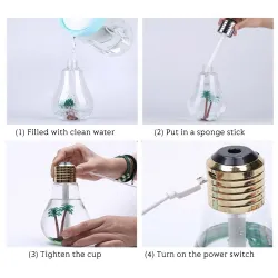 Luftbefeuchter in Kolbenform - Ultraschalldiffusor - LED - 400ml