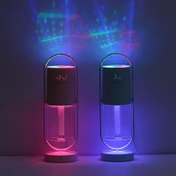 Ultraschall-Luftbefeuchter - 360-Grad-Rotations-Nebelspray - mit LED - 200 ml