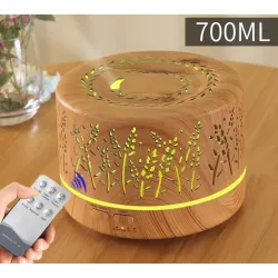 Ultraschall-Luftbefeuchter – Diffusor für ätherische Öle – bunte LED – mit Fernbedienung – 700 ml