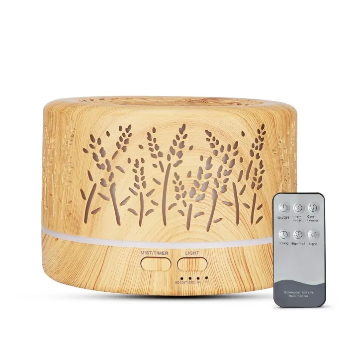Ultrasonic air humidifier - essential oils diffuser - colorful LED - with remote control - 700 mlHumidifiers