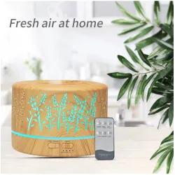 Ultraschall-Luftbefeuchter – Diffusor für ätherische Öle – bunte LED – mit Fernbedienung – 700 ml