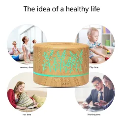 Ultraschall-Luftbefeuchter – Diffusor für ätherische Öle – bunte LED – mit Fernbedienung – 700 ml