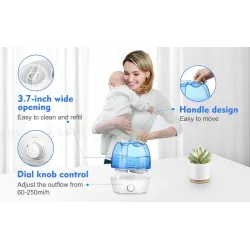 Ultrasonic air humidifier - 360 degree adjustable - 2.6 LHumidifiers