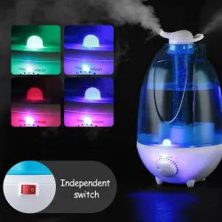 Ultrasonic air humidifier - essential oil diffuser - dual mist sprayer - with LED - 4 LHumidifiers