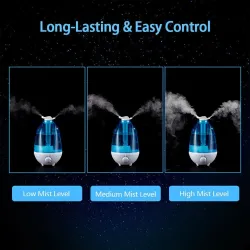 Ultrasonic air humidifier - essential oil diffuser - dual mist sprayer - with LED - 4 LHumidifiers