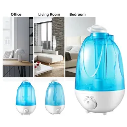 Ultraschall-Luftbefeuchter – Diffusor für ätherische Öle – Doppelnebelzerstäuber – mit LED – 4 L