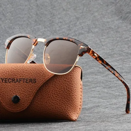 Classic polarized sunglasses - half metal frame - unisexSunglasses