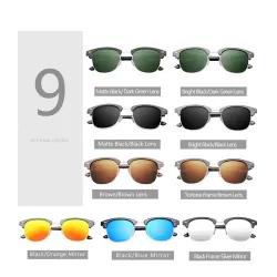 Klassische polarisierte Sonnenbrille – Halbmetallrahmen – Unisex