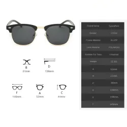 Klassische polarisierte Sonnenbrille – Halbmetallrahmen – Unisex