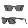 Rechteckige polarisierte Sonnenbrille - Aluminiumrahmen - mit Etui - UV400