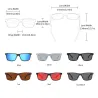 Rechteckige polarisierte Sonnenbrille - Aluminiumrahmen - mit Etui - UV400
