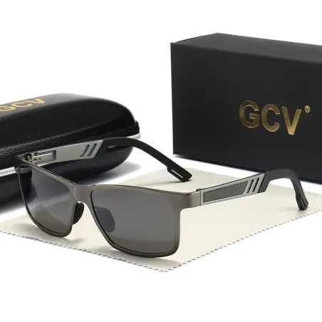 Rectangle polarized sunglasses - aluminum frame - with a case - UV400Sunglasses