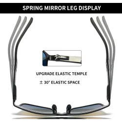 Rectangle polarized sunglasses - aluminum frame - with a case - UV400Sunglasses