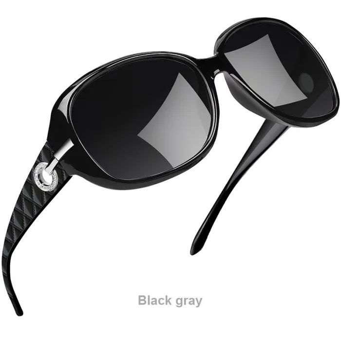 Große polarisierte Sonnenbrille – mit Kristallen – UV400