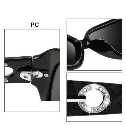 Large polarized sunglasses - with crystals - UV400Sunglasses