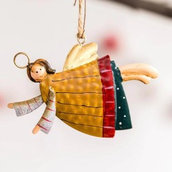 Weihnachtsdekoration - hängende Metallornamente - Engel - Weihnachtsmann