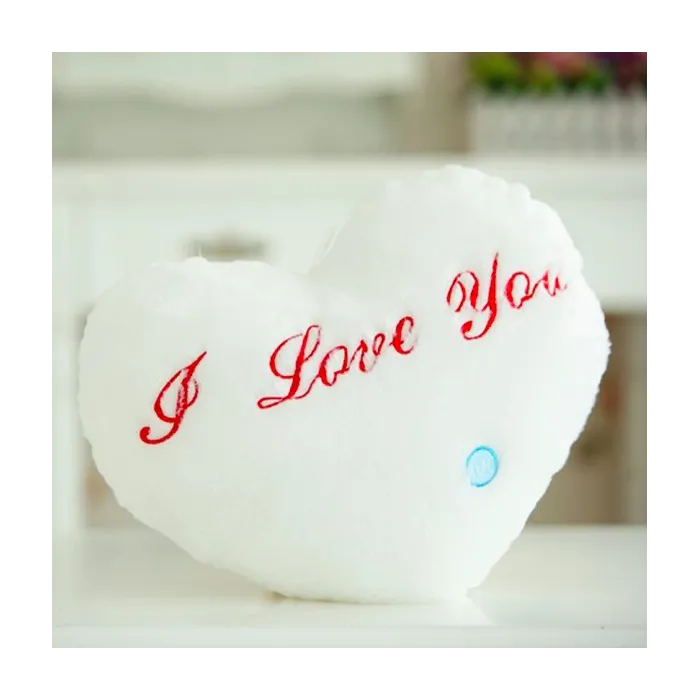 Herzförmiges Kissen z - ICH LIEBE DICH - LED-Leuchten