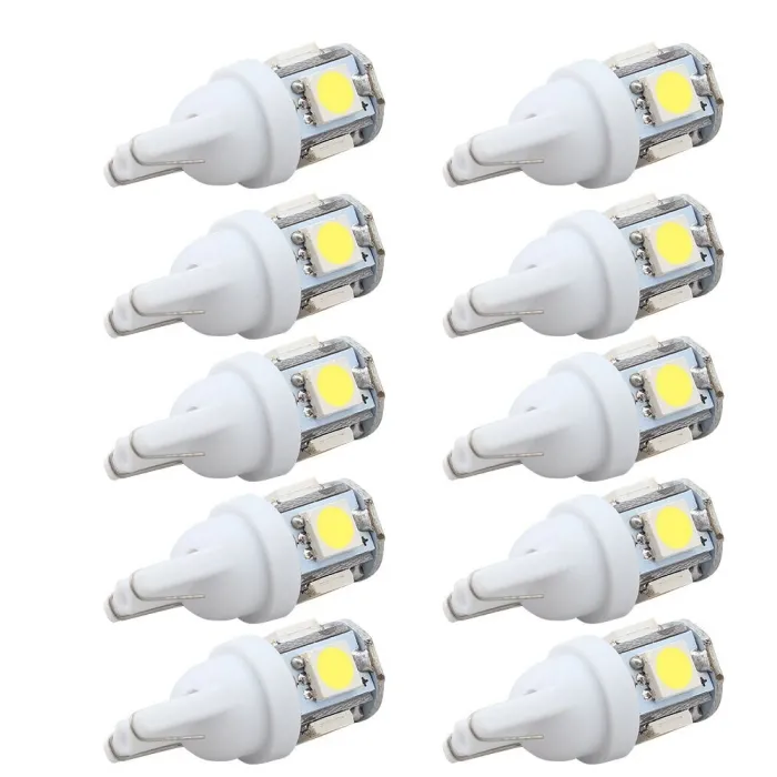 LED car bulb - DC 12V - T10 5050 W5W - 10 piecesT10