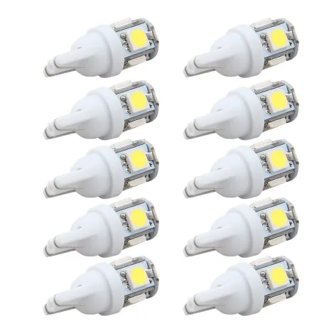 LED car bulb - DC 12V - T10 5050 W5W - 10 piecesT10