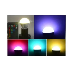 LED RGB magic bulb - 16 changing colors - with IR remote control - E27 - 5W - 7WE27