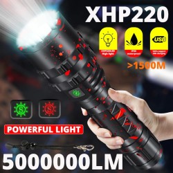 XHP220 / XHP120 - leistungsstarke LED-Taschenlampe - taktische / militärische Taschenlampe - USB - wasserdicht - zoombar - 50000