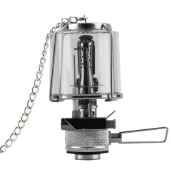 Outdoor-/Campinglaterne – tragbares Aluminium-Gaslicht – hängende Glaslampe – 80 LUX