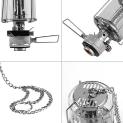 Outdoor / camping lantern - portable aluminum gas light - hanging glass lamp - 80 LUXOutdoor & Camping