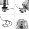 Outdoor-/Campinglaterne – tragbares Aluminium-Gaslicht – hängende Glaslampe – 80 LUX