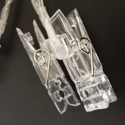 LED-Kette - Girlande mit Clips - Bilderaufhänger - batteriebetrieben