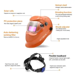 Schweißhelm - automatische Verdunkelung - Solar - DIN 4 - DIN 5-13