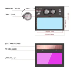 Schweißhelm - automatische Verdunkelung - Solar - DIN 4 - DIN 5-13