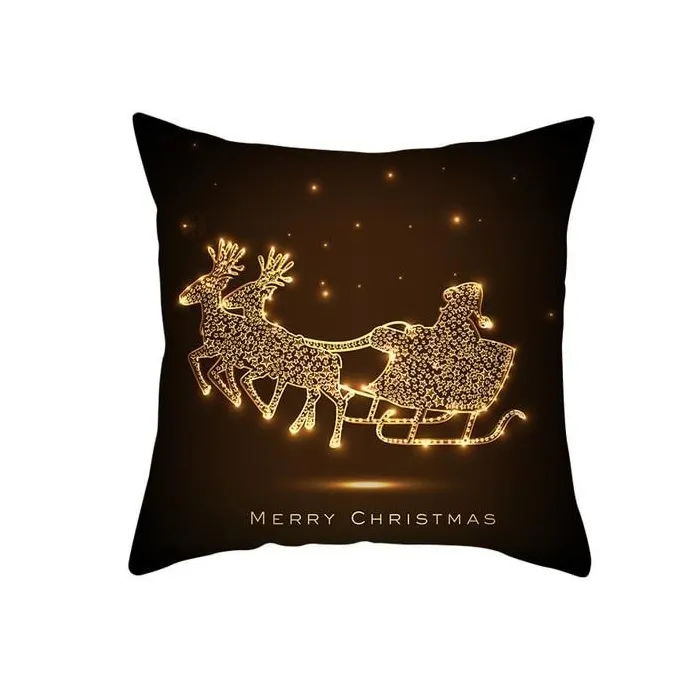 Dekorativer schwarzer Kissenbezug - Weihnachtsmotive - Weihnachtsmann - 50 * 50 cm