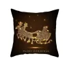 Decorative black pillowcase - Christmas motifs - Santa Claus - 60 * 60 cmCushion covers