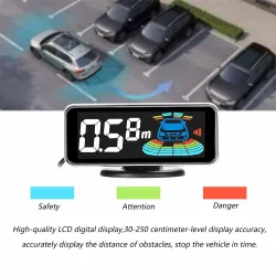 Auto-Parksensor - Radar - Rückwärts-Autoparken - LCD-Monitoranzeige - LED