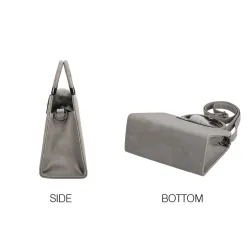 Vintage Handtasche - mit Schultergurt - Fellbommel - Leder