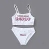 Sexy Dessous-Set - kurzes Top - Schlüpfer - COME HERE DADDY PLEASE Schriftzug