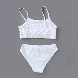 Sexy Dessous-Set - kurzes Top - Schlüpfer - COME HERE DADDY PLEASE Schriftzug
