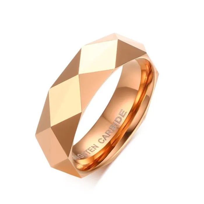 Wolframkarbid-Herrenring - Gold / Roségold / Schwarz