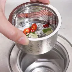 Abflusssieb für Küchenspüle - Verstopfungsfilter - mit Griff - Edelstahl