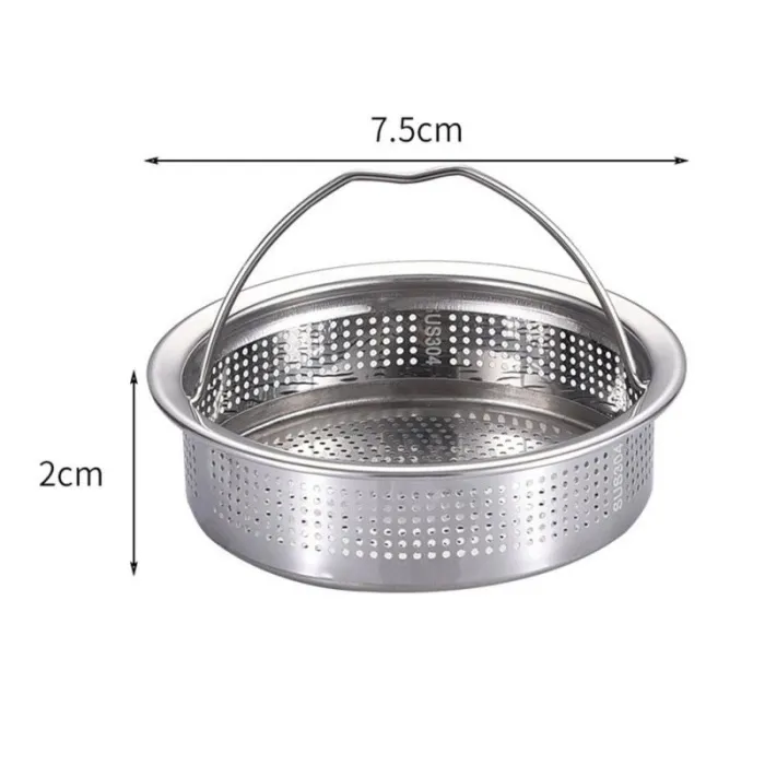 Kitchen sink drain strainer - anti-clogging filter - with handle - stainless steelSink strainers
